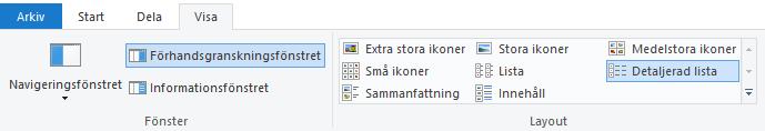 Windows 10 5 Klicka på ikonen för i Aktivitetsfältet Sortera filer i förteckningen Filförteckningen är vanligtvis sorterad i alfabetisk ordning enligt filnamnet.
