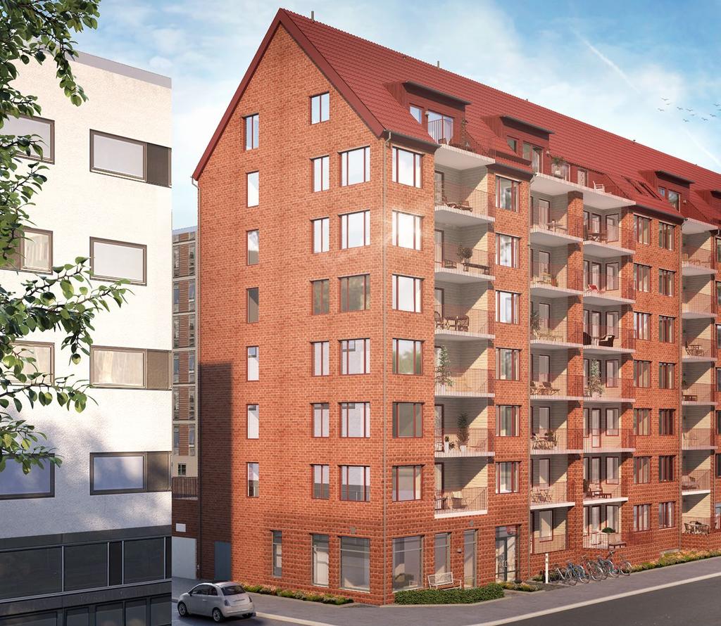 Stabilt och stiligt med klassiska drag Hyllie Söderläge blir ett stilfullt åttavåningshus med välplanerade lägenheter om två till fyra rum och kök.