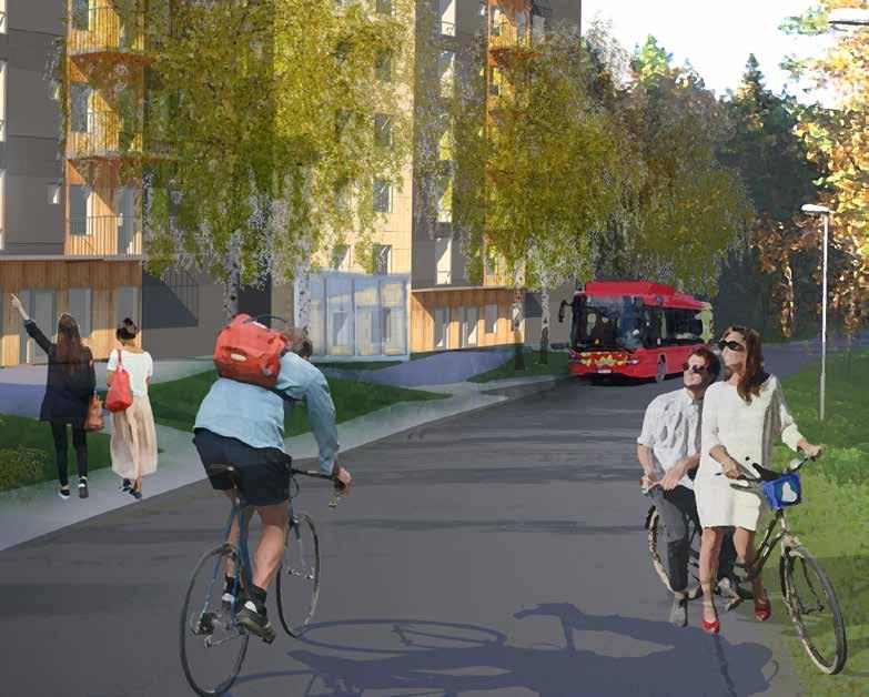Renderingsbild Klintbacken Klintbackens utemiljö Bostadshusen är belägna i stadsdelen Bergviken som ligger mellan centrum och universitet. Husen ligger fint nära vattnet och grönområden.