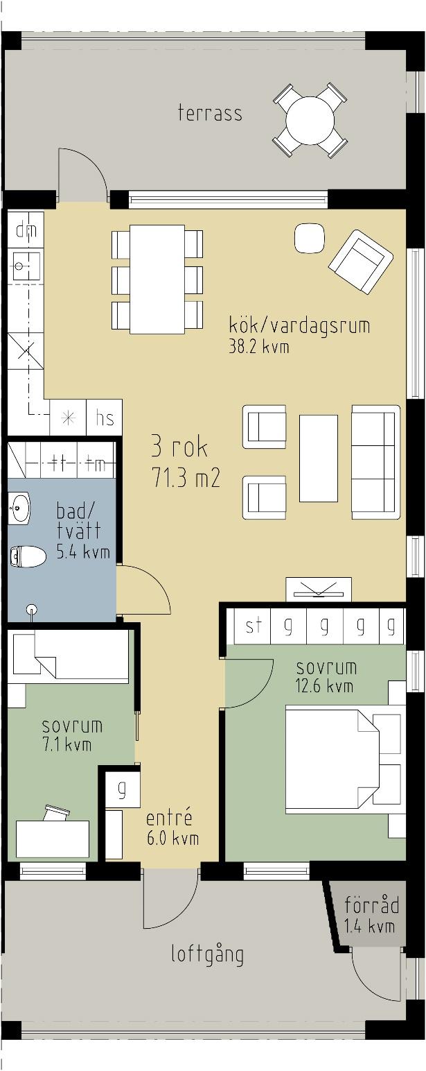 22 PORT 17 LORENSBERG 3 3 ROK 71,3 M 2 HUS A+B, PLAN 1,2,3 & 4 LGH NR: 1101, 1201, 1301, 1401, 2101, 2201, 2301, 2401 ORIENTERINGSFIGUR