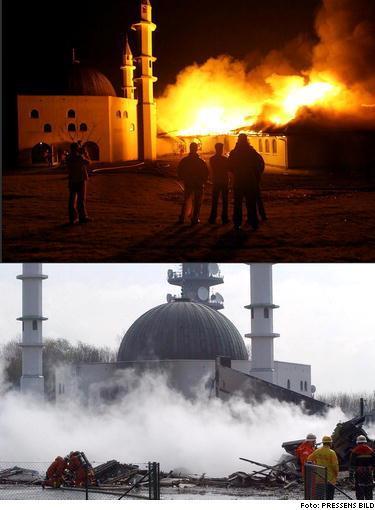 Moskébrand 26 april 2003 Stora störningar, hot/våld i vårt insatsarbete och öppen konflikt. Vi förstår vi måste närma oss och skapa ökad förståelse för varandra, inleda dialog Den 26 april klockan 23.