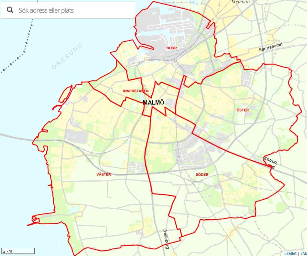 Malmö 320 000 invånare 5 stadsområden 48 procent av Malmöborna är under 35 år Nästan en femtedel