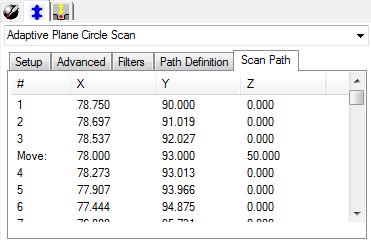 Ny Strategi Adaptive Freeform Plane Scan Mätstrategin Adaptive Freeform Plane Scan har tillkommit där du kan lägga ihop Perimeter, Freeform och Tech Path i en planscansekvens.