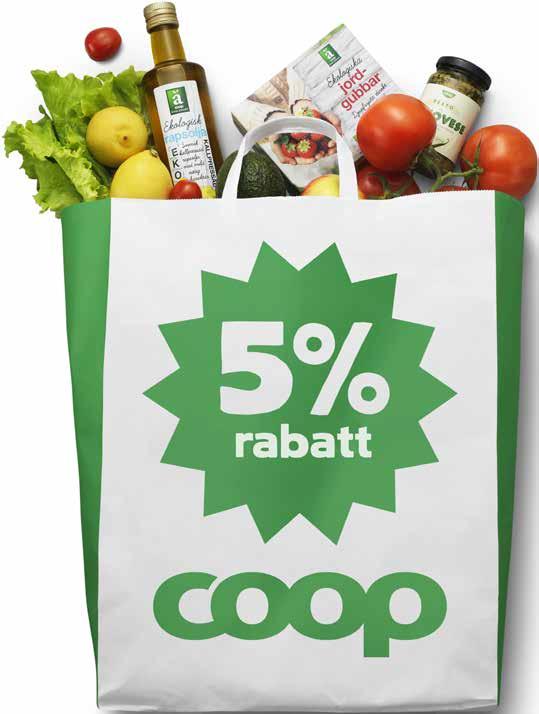 Rabatten dras automatiskt när du drar ditt medlemskort i kassan i någon av Coop