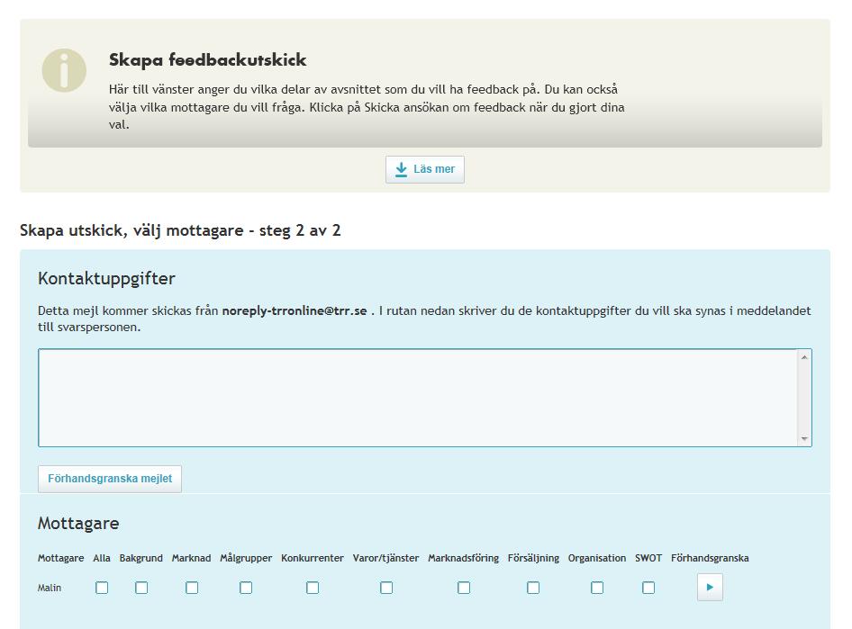 Feedback från ditt nätverk Skriv en personligt