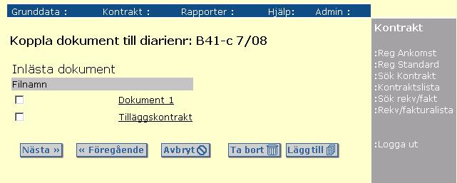 Det effektiviserar informationssökningen avsevärt om det är tydligt vilket dokument som ligger under vilken länk, se exempel nedan. Bläddra används för att hitta det inscannade dokumentet.