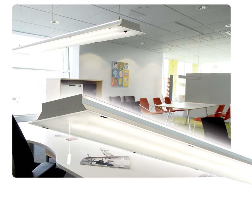 Thebe Thebe Med nedpendlade lysande ytor ger Thebe ett rent ljus som kombinerar energieffektivitet med visuell komfort för arbetsplatser och kontor.