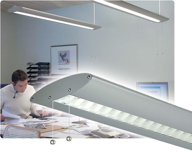 Cressida Cressida Cressida bygger på principen en armatur ett kontorsrum genom att kombinera indirekt och direkt ljus.