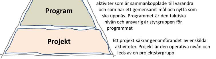 Portföljen avser den strategiska nivån i organisationen och innehåller olika program eller som enskilda större projekt.