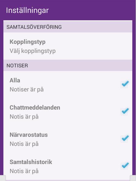 Inställning av