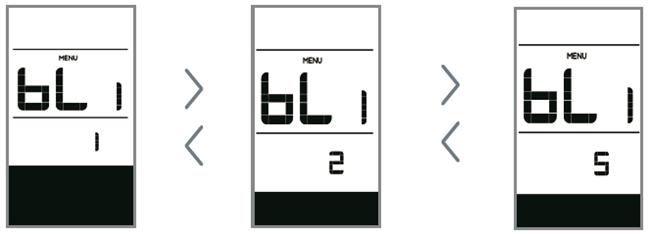 Bakgrundsbelysning Bakgrundsbelysning är hur mycket ljus displayen avger. Detta är också möjligt att justera. Dubbelklicka på. tc kommer då att visas. Klicka på. tills att det visas bl1.