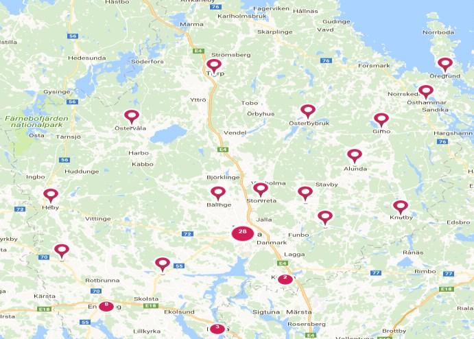 Fakta Antal 40 vårdcentraler + 8 filialer (20+6 offentliga och 20+2 privata) 28 vårdcentraler i Uppsala Produktion 2016 420 171 läkarbesök 907 373 övriga besök Kostnad 2016 340 089 435 kr