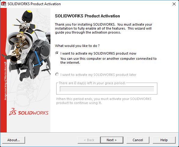 Installationsmanual för SOLIDWORKS2017 DEL 1: Installation av fasta licenser AKTIVERING AV LICENS Steg 14 - Aktivering Nu ska du aktivera din licens.