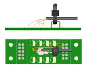 Då får signalkortet istället monteras intill signalen under anläggningen. Montera signal som sitter på kontaktledningsbrygga.