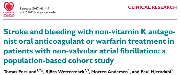 Kliniska utfall med warfarin eller NOAK hos förmaksflimmerpatienter i SLL NOAK är minst lika bra som warfarin i SLL Nyinsatta på warfarin (n=12 938) eller NOAK (n=9 292) under 2012-2015 Lika stora