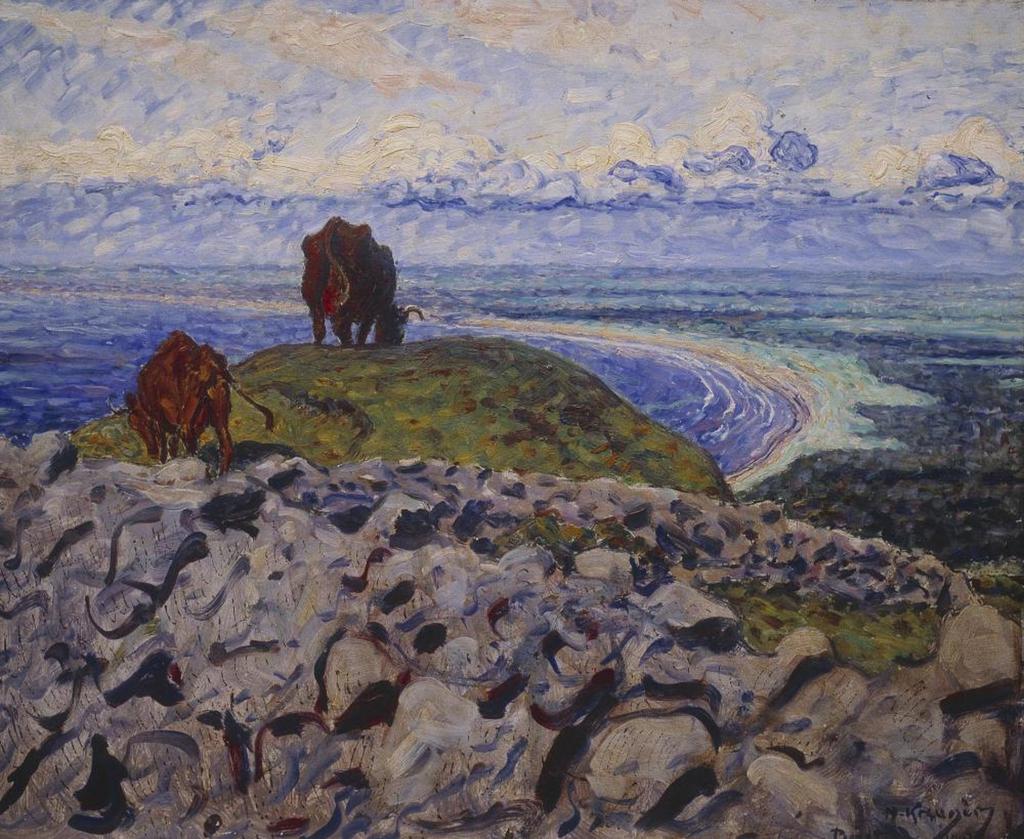 Konstvisning NILS KREUGERS DJUR, HIMLEN OCH HAVET Vad är ett landskap och vad är en horisont? Hur gjorde Nils Kreuger för att måla en ko?