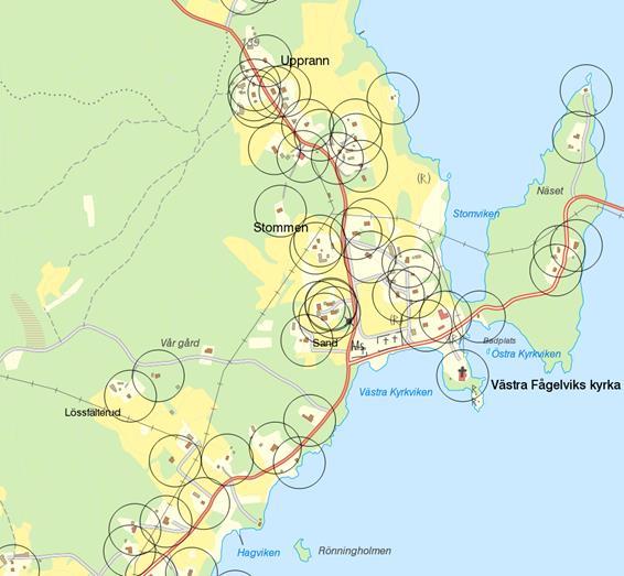 Fågelvik Området har ett 30-tal hus i relativt samlad bebyggelse (se glapp ).