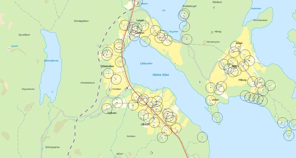 anläggningar enligt nulägesbedömning. Nedan presenteras några exempel på områden som kommer ha fortsatt enskilda anläggningar.