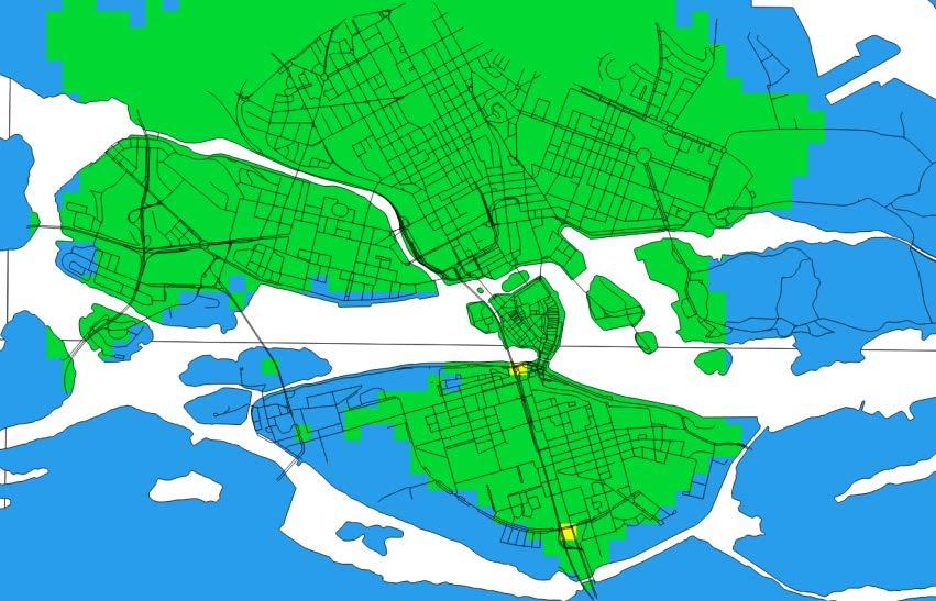 IVL-rapport C Effekter av miljözonskrav för personbilar i Stockholms innerstad Scenario 5/6 år 2030, NO2 8:e högsta