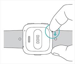 äta med. Grundinställningen är att vald handled är din icke-dominanta. Om du bär din Versa på den dominanta handleden, ändrar du bara inställningen i Fitbit-appen.