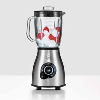 Rek. pris: 2 199:- Effekt: 1200 W High Speed Blender Hero 1400 W Blender i rostfritt stål 3 förinställda program för iskross, smoothie och intervall Steglös hastighetsinställning För kalla