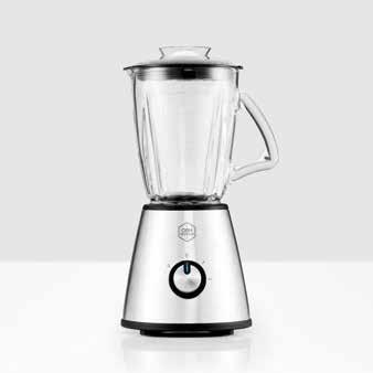 pris: 1 499:- Effekt: 1400 W Blender Pro Mix 1,75 l glaskanna Blender i rostfritt stål 3 förinställda program för iskross, smoothie och intervall Steglös hastighetsinställning För kalla