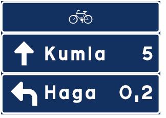 Sida 11 trafikregler. Vägvisning för gång- och cykeltrafik ska vara lika självklar och tydlig som vägvisning för biltrafik.