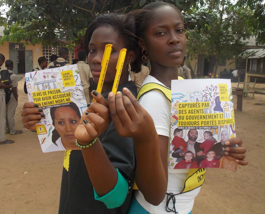 Togo Amnestyaktivister kampanjar mot abortförbudet i El Salvador.