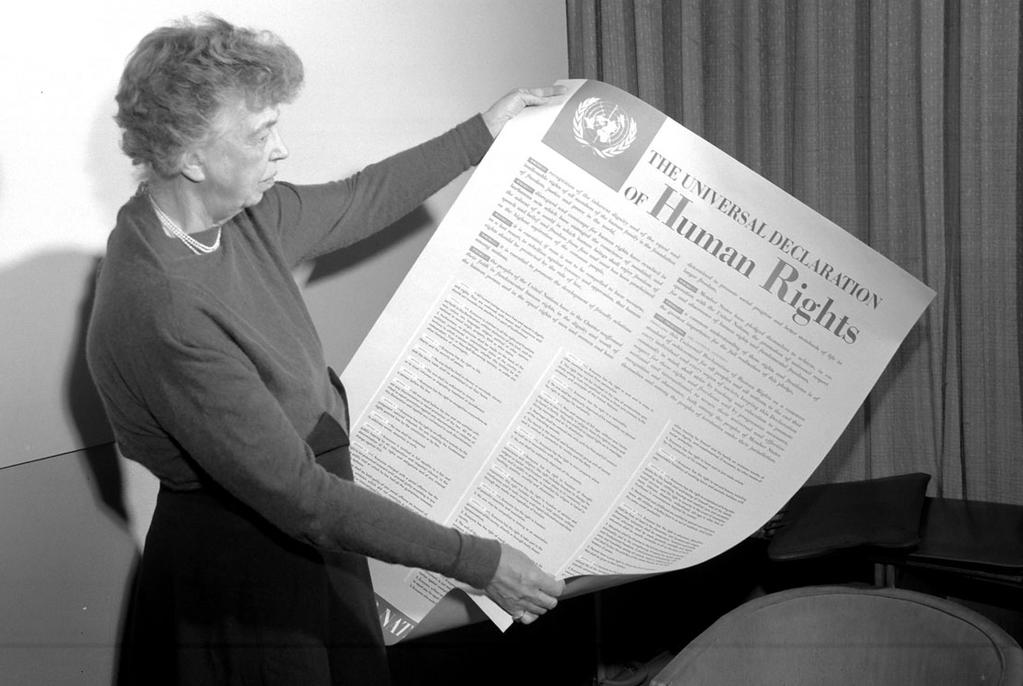 FN:s allmänna förklaring om de mänskliga rättigheterna slår bl a fast att alla har rätt till liv och frihet att inte diskrimineras till yttrande- och religionsfrihet att inte utsättas för tortyr till