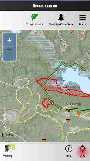 Så här fungerar det Aktivera GPS och du ser din position i kartan (Obs!