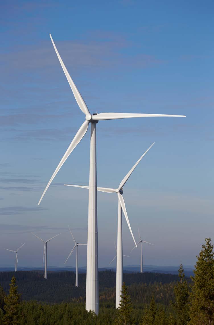 Introduktion Verksamheten Förvaltningsberättelse Finansiella rapporter Hållbarhetsnoter Övrigt 2017 fanns 301 vindturbiner på SCAs mark med en produktionskapacitet på 2,3 TWh per år.