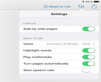 När du är klar trycker du på knappen Done uppe till höger. 16. För att se hur boken ser ut online eller ha boken läst högt. 1. Med pil-knappen kan du se hur sidan kommer att se utför den som läser din bok.