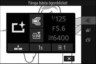 Låta kameran välja ögonblicket (Smart fotoväljare) Den smarta fotoväljaren hjälper dig ta bilder som fångar ett flyktigt ansiktsuttryck på ett porträttmotiv