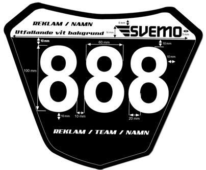 3.6.3 Reklam / Svemo logo Reklam får finnas i angivet område, gäller både främre -och sidoskyltar (se skiss).