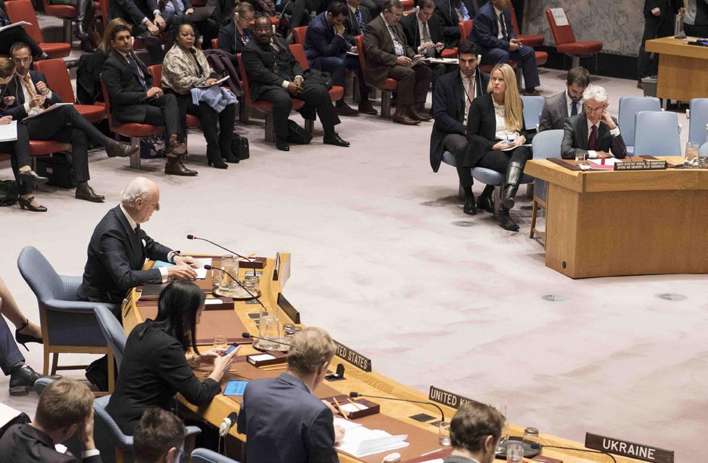 Foto: UN Photo/Mark Garten Säkerhetsrådet diskuterar situationen i Syrien.