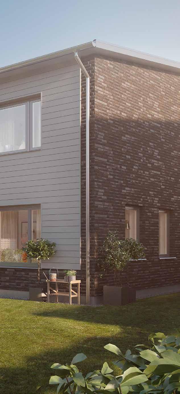 Fasader Villa Timjan: Entréfasad Gavelfasad mot väster