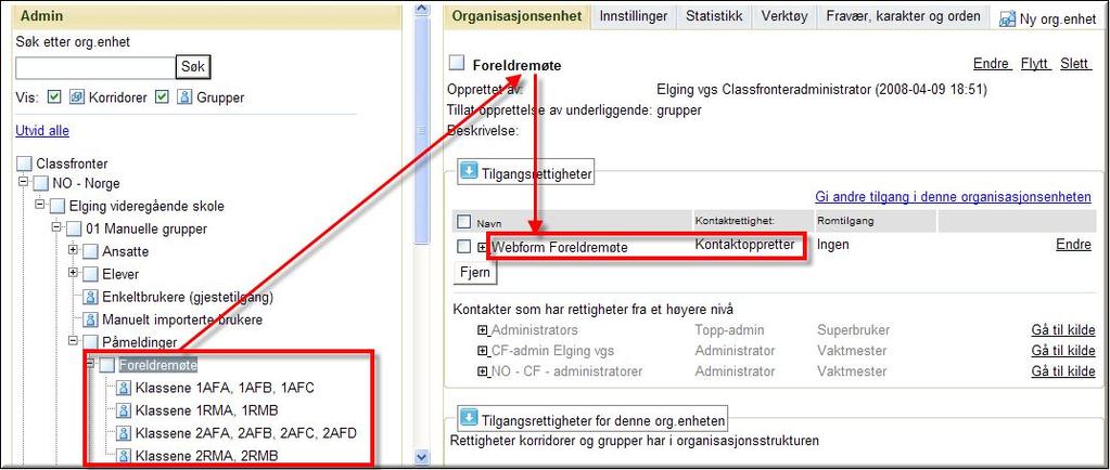 Detta innebär att man inte behöver användarnamn eller lösenord, länken kan publiceras via skolans hemsida.