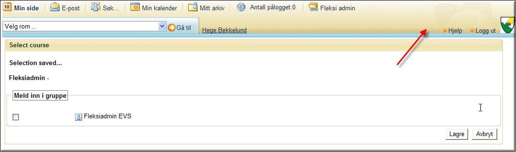 I detta fall kan Hege Bekkelund, som är deltagare i admingruppen på skolan och dessutom har en vanlig lärarroll, registrera och avregistrera sig i Flexiadmingruppen.