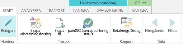 Dom felaktiga betalningarna kommer att få information i följande fält på LB-bunttrasaktion. Bankstatus, Bankstatuskod och Bankinformation.