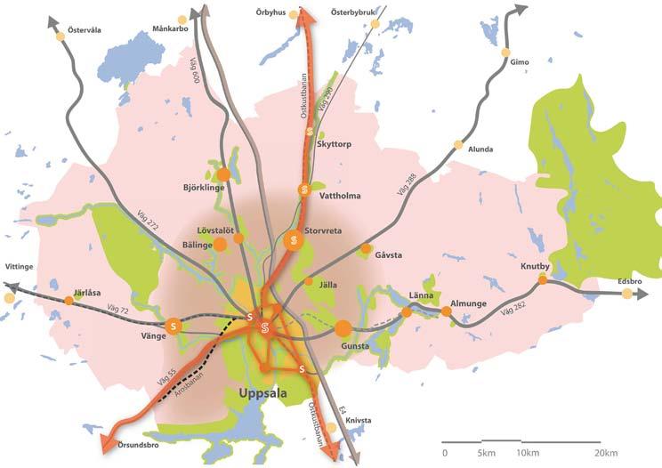 En levande landsbygd Uppsala är veriges största landsbygdskommun. Nya bostäder och arbetsplatser finns framför allt i tätorter med bra kollektivtrafik.