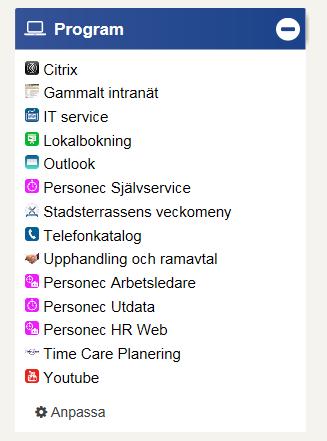 Personec Självservice Inloggning: Via intranätet: Öppna upp kommunens intranätsida, där hittar du Personec Självservice som du lägger till under dina program. Via Internet: Adress: http://pss.