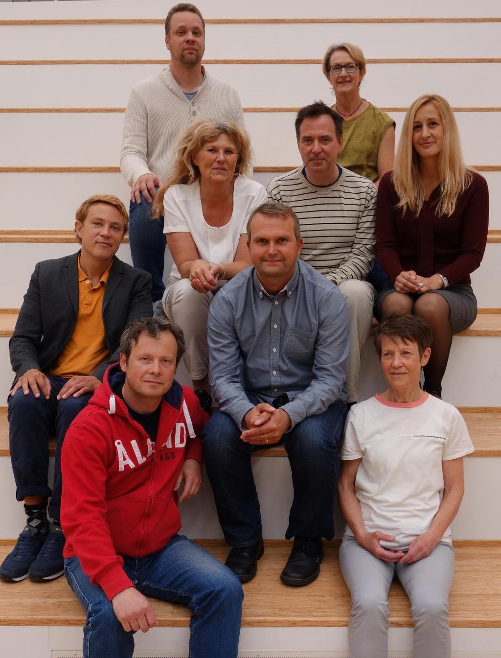 Saco-S föreningens styrelse tillsammans med föreningens kontaktombud. Högst upp från vänster Tony Mattsson (sekreterare), Hannele Junkala.