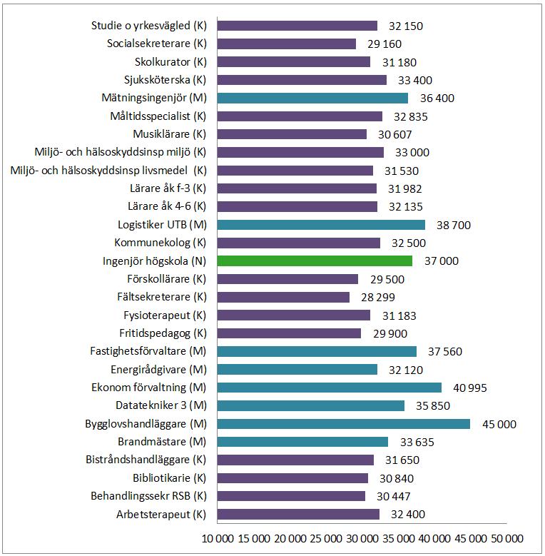 Grupperna arbetsterapeut (41 år), behandlingssekreterare RSB (45 år), bibliotekarie (43 år), biståndshandläggare (41 år), fritidspedagog (45 år), fysioterapeut (46 år), fältsekreterare (38 år),