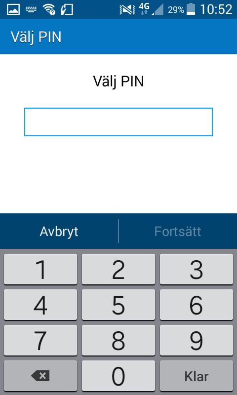 5 6 Tryck på PIN.