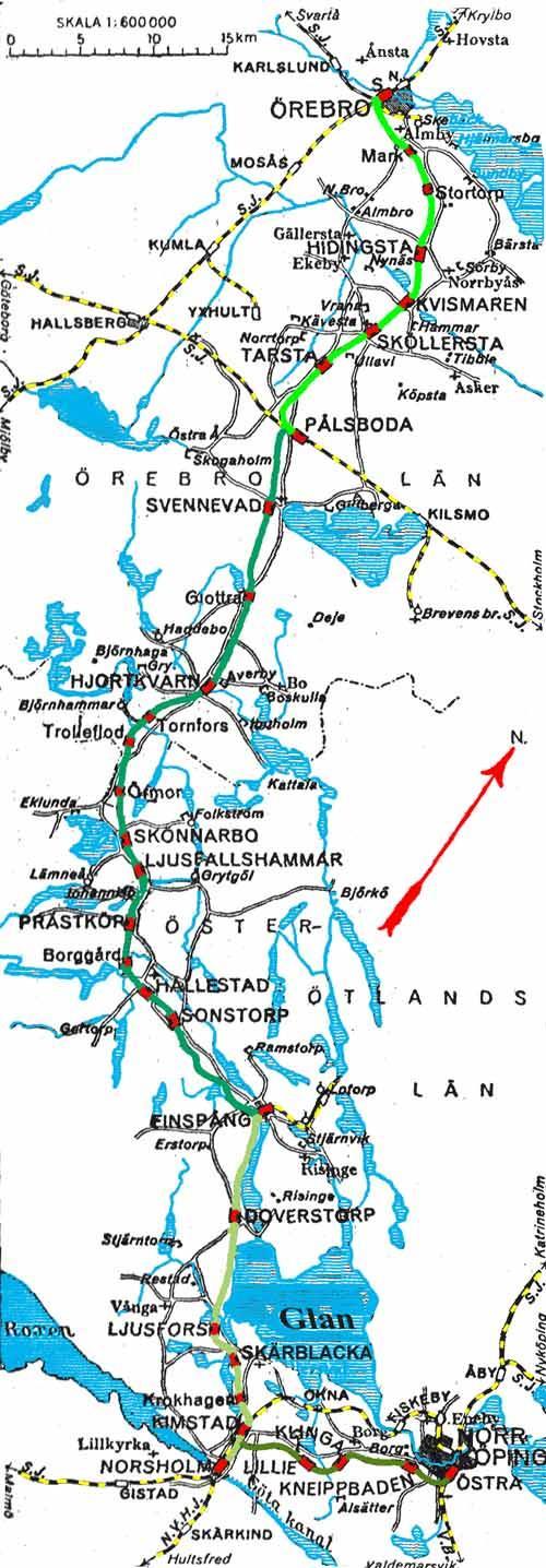 Hästbanan från Fiskeby till Norrköpings hamn 1854-1872 Banan hade en längd av 5.7 km och en spårvidd av 3 fot (891 cm). Den byggdes av 250 man under ca 6 månader!