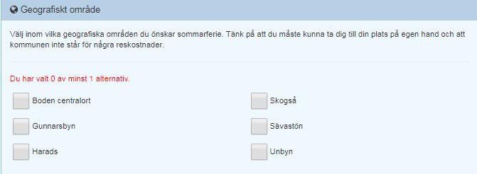 Här ska du välja vilka geografiska områden du önskar sommarjobb.