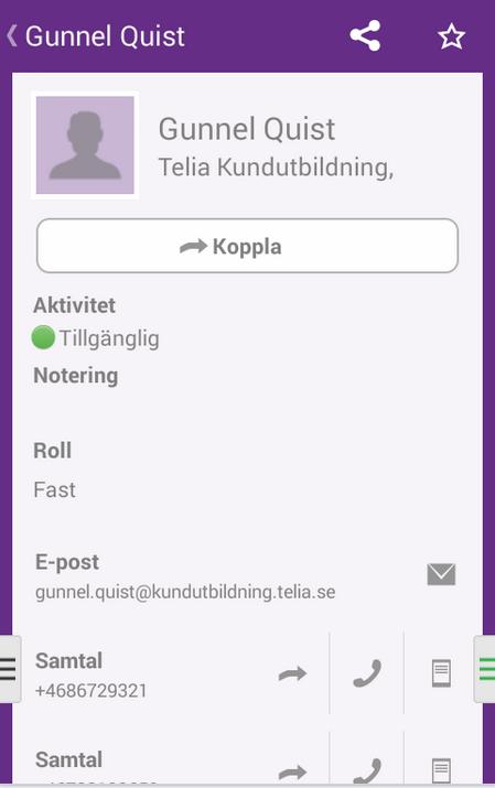 appen och sök fram personen du vill koppla till.