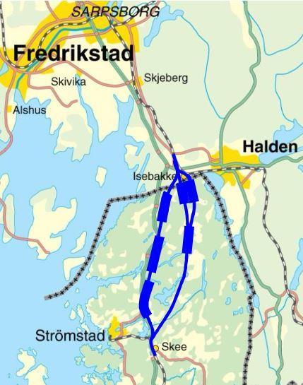 2.2.1 Bohusspåret Idag finns det enkelspårig järnväg från Göteborg upp till Strömstad. Det innebär således att det inte finns någon järnvägsförbindelse mellan Norra Bohusbanan och norska gränsen.