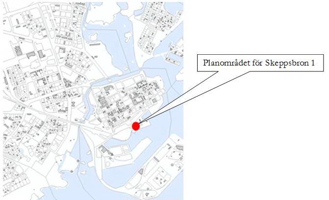 Figur 2.2, Planområdets placering. Figur 2.