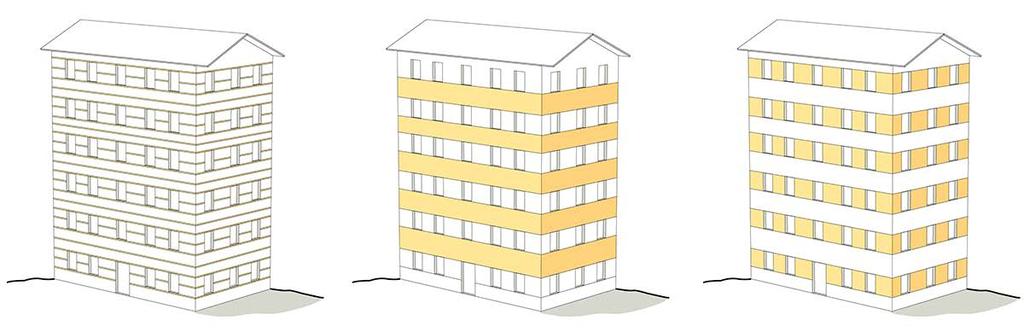 Enligt svensk lagstiftning kan träfasader användas i hus med mer än två våningar kan i följande fall: Sprinkler har installerats samt obrännbar fasad på nedersta våningen Brandskyddad träpanel som
